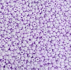 Бісер чеський Preciosa 24420, керамічний райдужний, ніжно-бузковий люкс (10 г)