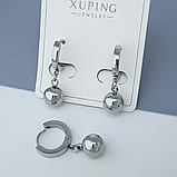 Сережки cрібна куля без каміння Stainless Steel Xuping 8 мм, фото 2