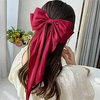 Женская заколка Бант для волос Podarkus wine red ВК025-WR