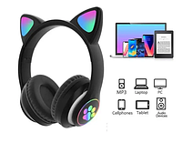 Навушники дитячі для дівчинки з вухами кота для телефона Catear vzv-23m, бюджетні бездротові навушники PRO