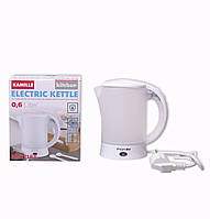 Чайник электрический Kamille 0.6л пластиковый (белый/матовый c чашками и ложками) KM-1718A orp
