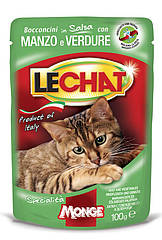 LeChat Cat Wet Adult яловичина з овочами 0.1 кг(1892328169)
