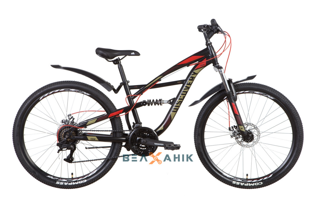 Велосипед 26" Discovery TRON AM2 DD (рама 15") чорний з хакі мат