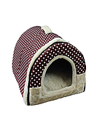 Лежак домик + мягкое место для кошек и собак мелких пород 2 в 1 L №1 79-3