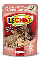 LeChat Cat Wet Adult тунець та лосось 0.1 кг(1892328169)