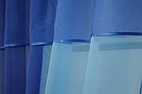 Занавески на кухню мягкие Кухонные шторы прозрачные Готовый тюль для кухни тонкие Шифоновые занавески голубой
