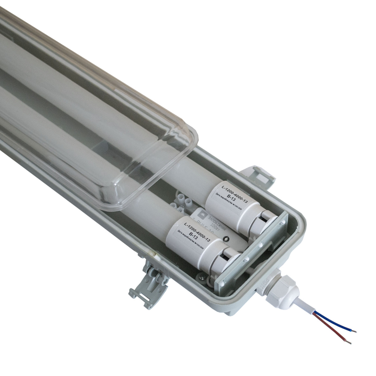 Промисловий світильник лінійний Led IP65 1200 мм 36 W + 2 LED-лампи Т8 6400 K