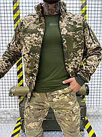 Тактична куртка піксель зсу, Армейська тепла куртка з липучками, Осіння тактична куртка в cg182
