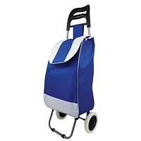 Складна господарська сумка Тачка продуктова на колесах 30л візок-шоппер до 40кг Синій