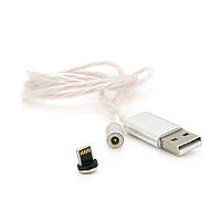 Магнитный кабель светящийся USB 2.0/Lighting, 1m, 2А, Silver(17216#)