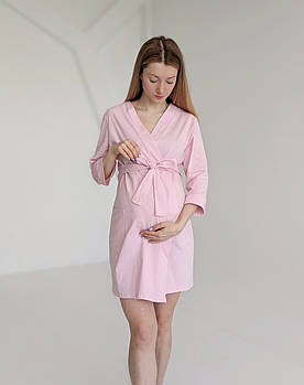Вкорочений халат у пологовий та для дому (рожевий)