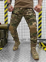Демисезонные тактические брюки, боевые штаны мультикам осенние, штаны военные камуфляж с наколенн cg182