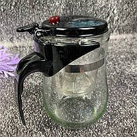 Чайник для заварки чая 500 мл Edenberg EB-332 Заварник стеклянный с кнопкой для слива Типод