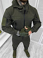 Тактический костюм softshell хаки, демисезонная форма утепленная, костюм военный олива осенний cg182
