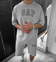 Чоловічий літній костюм GAP шорти та футболка з написом розміри 48-54