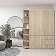 Приставний модуль для шафи 2110х250х500 мм з полицями Дуб Сонома, фото 3