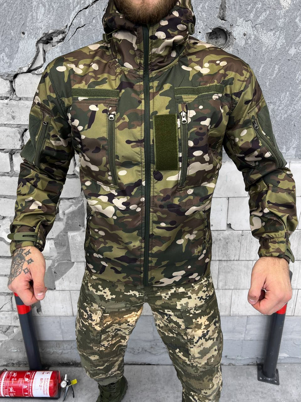 Куртка мультикам осінь для всу, військова демісезонна куртка, куртка армійська мультикам на флісі cg182