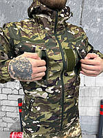 Осіння тактична куртка softshell multicam, куртка мультикам осінь на флісі, армійська тепла cg182