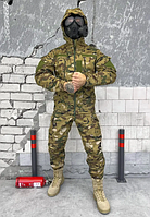 Тактичний бойовий костюм утеплений, військова форма камуфляж на флісі, костюм мультикам softshell cg182