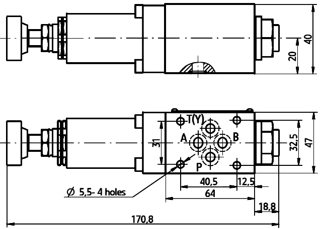 розміри клапана ZDR6 розміри клапана ZDR6