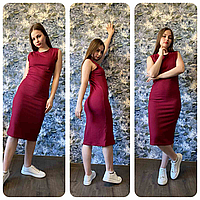 Женское трикотажное платье рубчик НОРМА (р-ры: 48-52) 707-7 (в уп. один цвет) пр-во Украина.