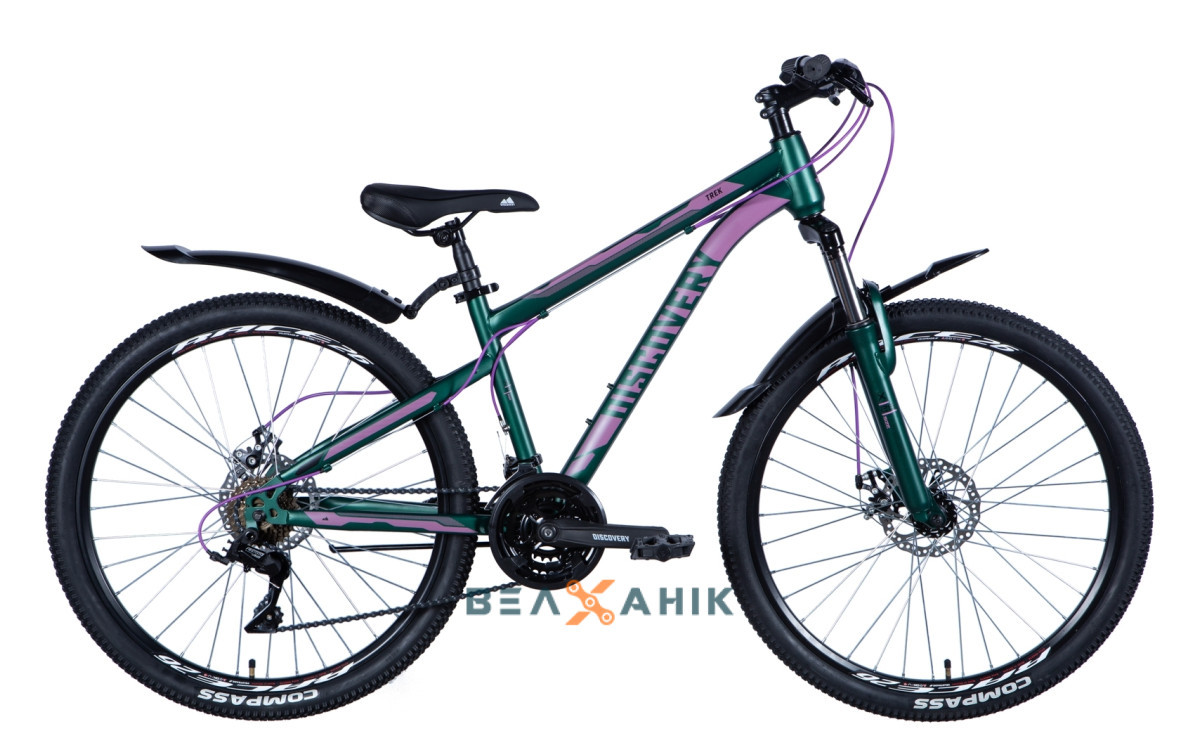 Велосипед 26" Discovery TREK AM DD (рама 15") St зелений мат