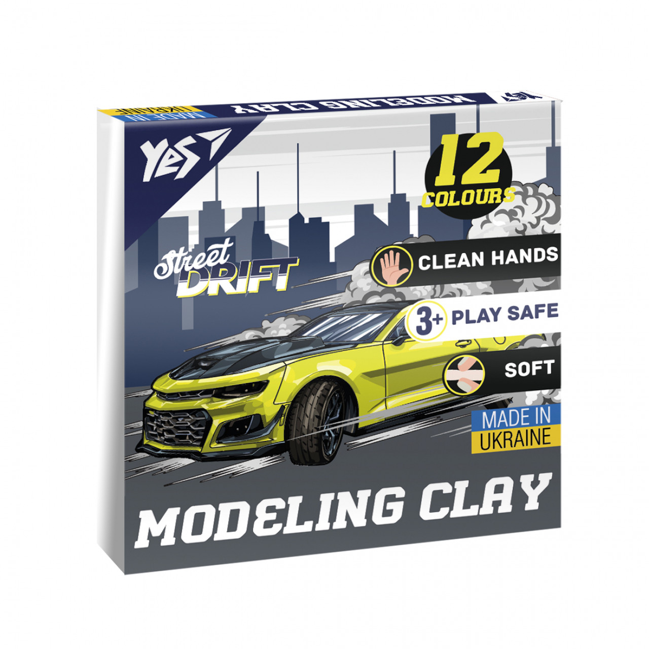 Пластилін 12 кольорів YES Drift King 240 гр 540672
