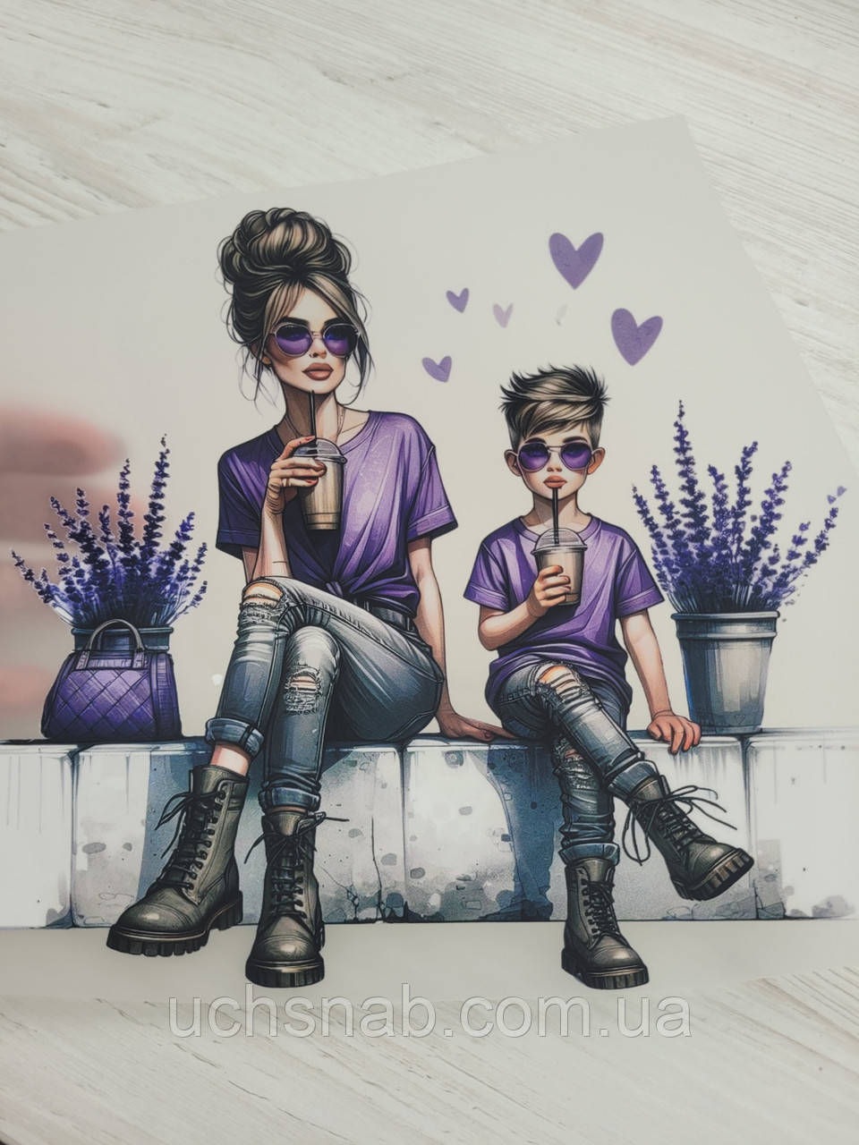 Термонаклейка на одяг FAMILY LOOK мама з сином