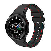 Ремешок силиконовый для смарт-часов Samsung Galaxy Watch 4 / 5 / 6 Черный R