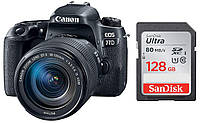 Фотоапарат Canon EOS 77D EF-S 18-135 mm 24.2MP f/4.0-5.6 IS USM Full HD Гарантія 36 місяців + 128GB SD Card