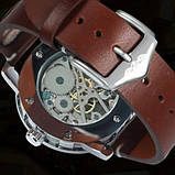 Розкішний чоловічий механічний годинник Winner 8278 Silver-Black, фото 2