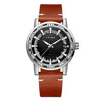 Розкішний чоловічий механічний годинник Winner 8278 Silver-Black