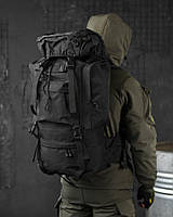 Баул віщевий армійський 100 л рамний, тактичний рюкзак військовий чорний, рюкзак зсу кордура cg182