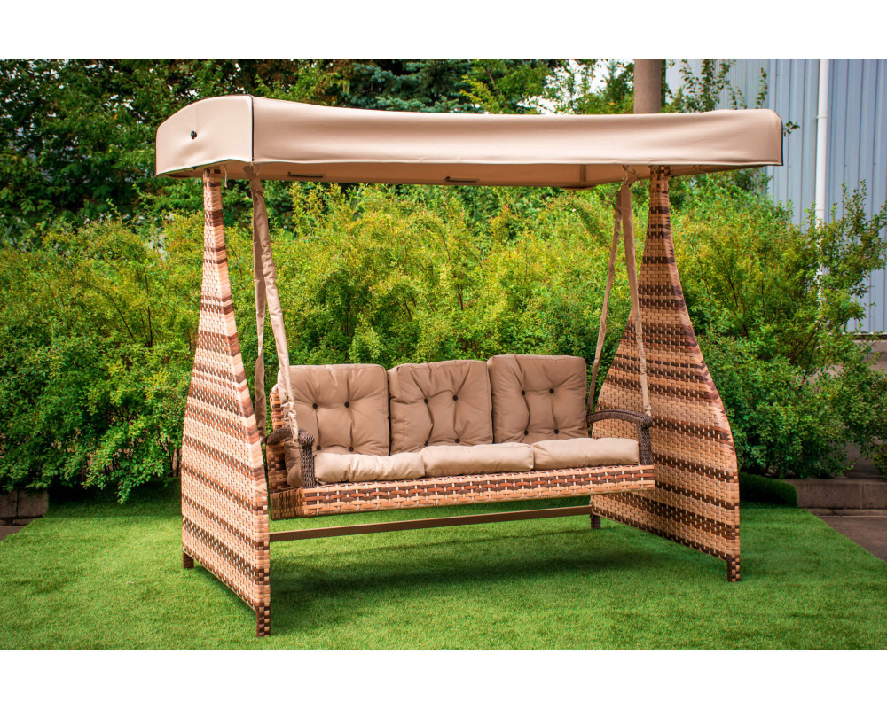 Садові гойдалки з ротангу "Rivera Преміум", фото 1