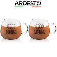 Чашки для кофе Ardesto Good Morning 350 мл, набор 2 шт., прозрачные, стеклянные