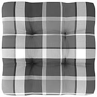 Подушка для дивана з піддонів Картатий сірий 50x50x10 см