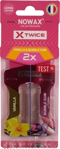 Ароматизатор повітря з подвійною капсулою Nowax серія X Twice - Bubble Gum & Vanilla (30шт/уп)