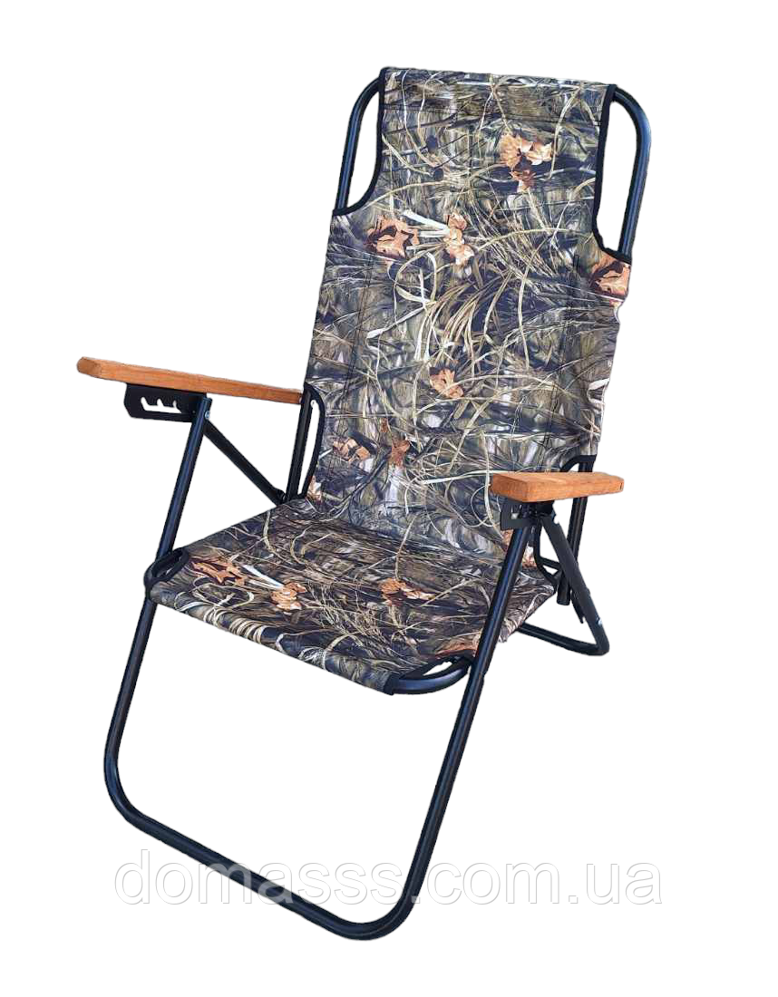 Стілець шезлонг розкладний КУРОРТ зручний туристичний шезлонг для дачі, пляжу, саду, фото 1