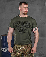 Армейская футболка олива влагоотводящая, тактическая футболка олива зсу, футболка мужская олива lm687