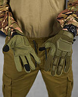 Тактические перчатки олива зсу, перчатки штурмовые военные, армейские перчатки полнопалые pl776
