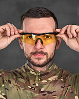 Тактичні окуляри жовті для зсу, захисні окуляри тактичні для стрільби, окуляри військові протиударні pl001