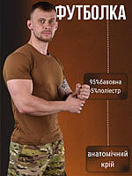 Тактическая футболка койот для пехоты, хлопковая военная футболка зсу, износостойкая футболка койот zd241