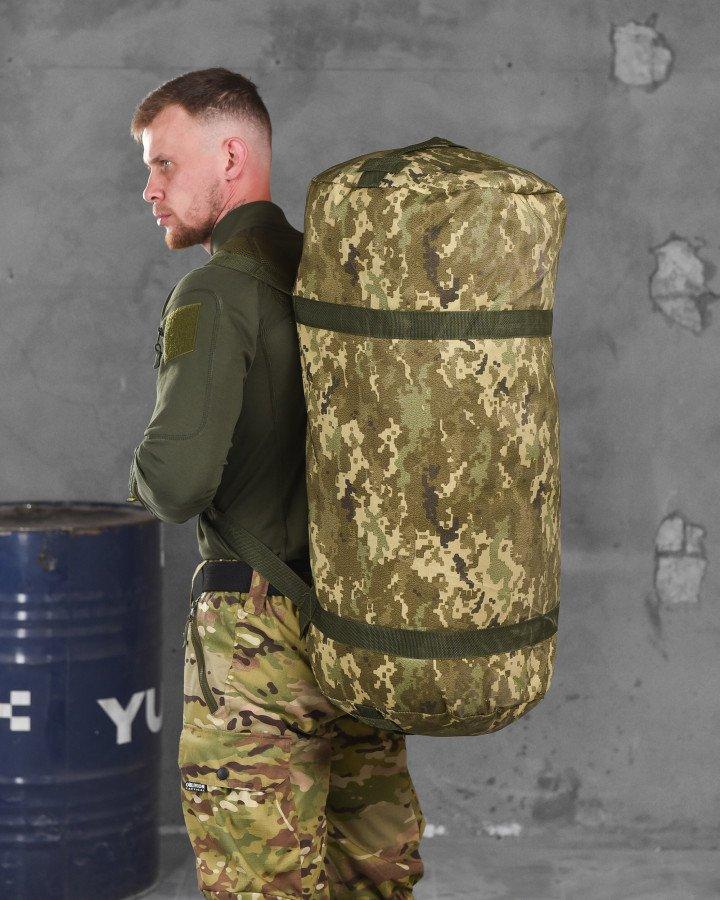 Баул рюкзак армійський на 100 літрів, тактична транспортна сумка-баул піксель, баул для військових зсу sc226