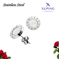 Сережки римські цифри Stainless Steel 12 мм