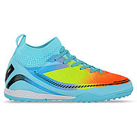 Сороконожки футбольные с носком SP-Sport Active 768G-1-2 размер 32 Light Blue-Lemon-Orange