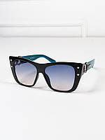 Черно-бирюзовые солнцезащитные очки кошки, размер Universal