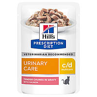 Корм Hill s Prescription Diet c d Multicare влажный с лососем для котов с заболеваниями мочеп IB, код: 8452170