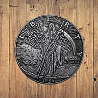 Монета сувенирная доллар США Морган 1936г "Жнец с косой", Коллекция Хобо монет моргана