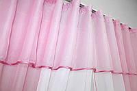 Кухонные занавески шторы эстетичные Легкие шторы для кухни нежные Шифоновые шторы комплекты качественные розовый