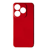 Чехол для Tecno Spark 10C (SOFT Silicone Case) красный цвет с микрофиброй